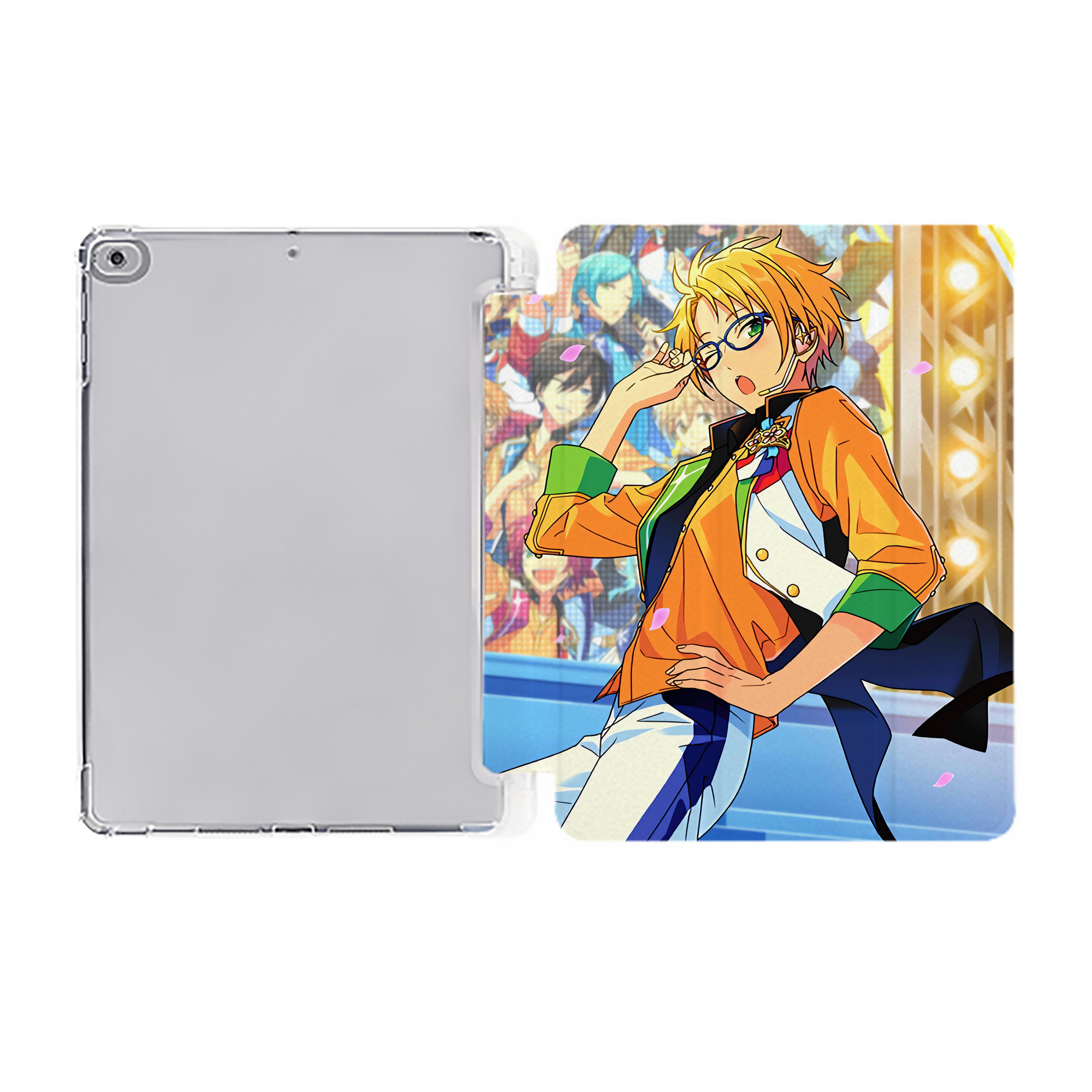 （画像用） あんさんぶるスターズ! Ensemble Stars IPad ケース ペン収納付き 三つ折りスタンド PUレザー×シリコン 対応機種9.5/10.5/10.9インチ